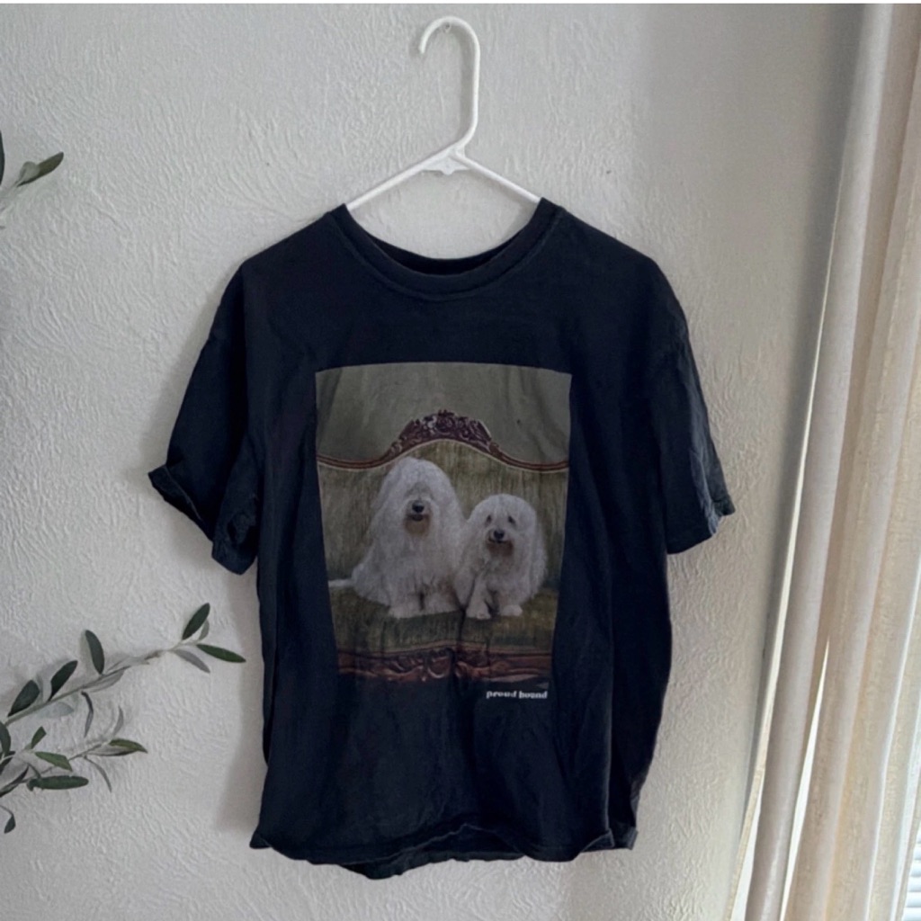 Proudhound Coffee Comfort Colors Charcoal Crewneck T-Shirt With Woven Tag